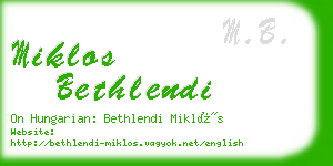 miklos bethlendi business card